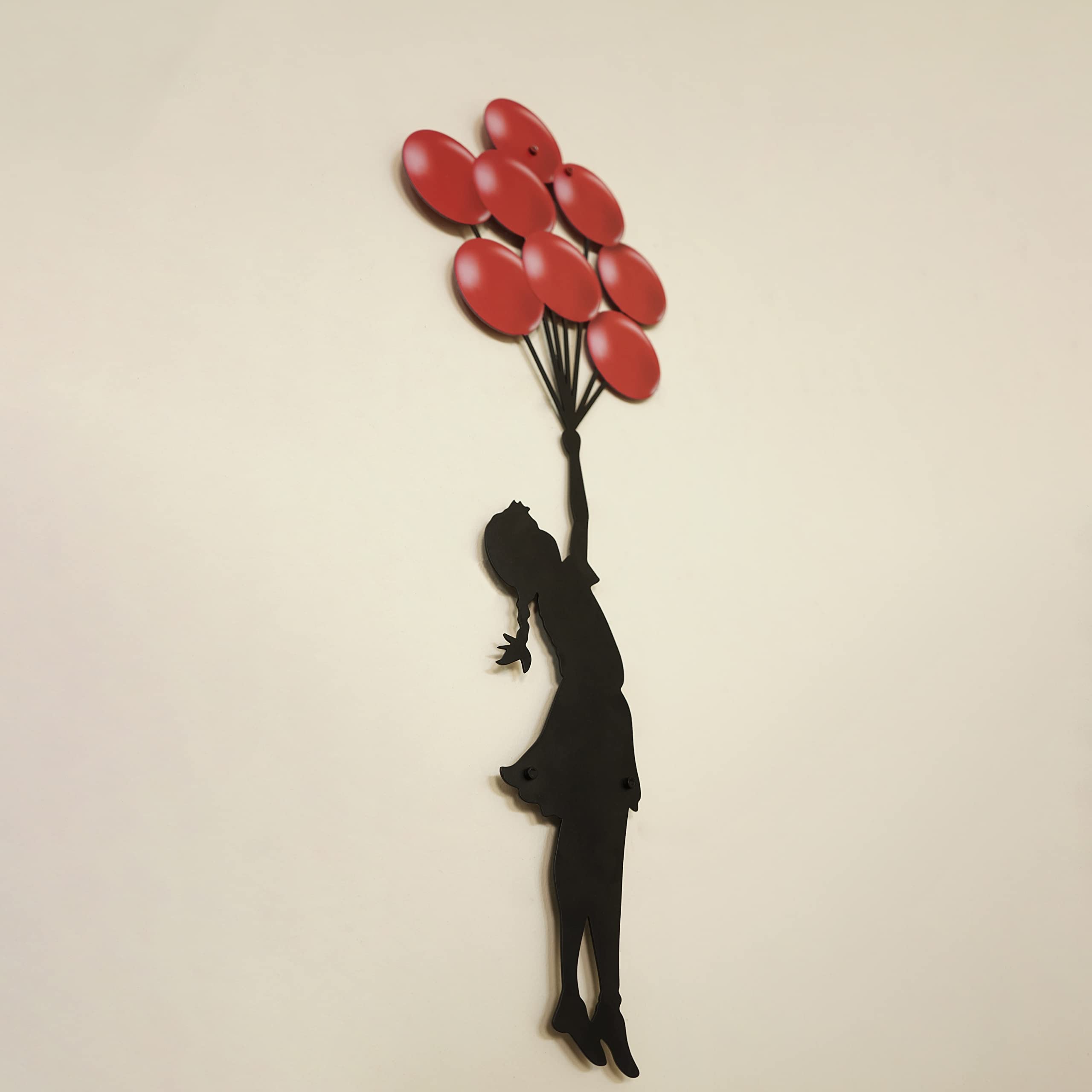 Amazon.com: Colorfull Worlds Flying Balloon Girl Metal Wall Art