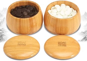 Amazon.co.jp: 五目並べ 木製囲碁ボードゲームセット 19*19/13*13両面