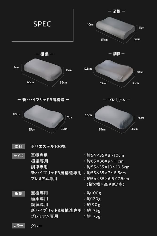 Amazon｜ヒツジのいらない枕 さらさら枕カバー グレー 至極専用｜枕