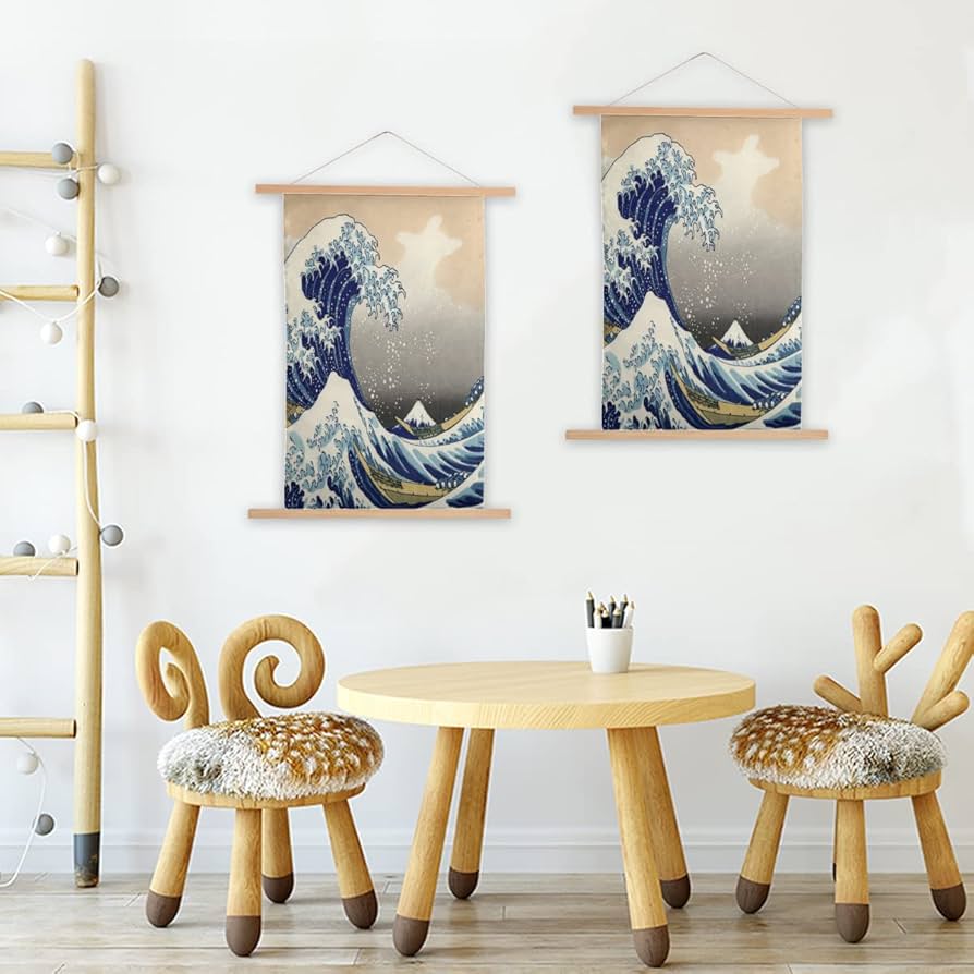 Amazon.co.jp: タペストリー 掛ける絵 葛飾北斎 富嶽三十六景 神奈川