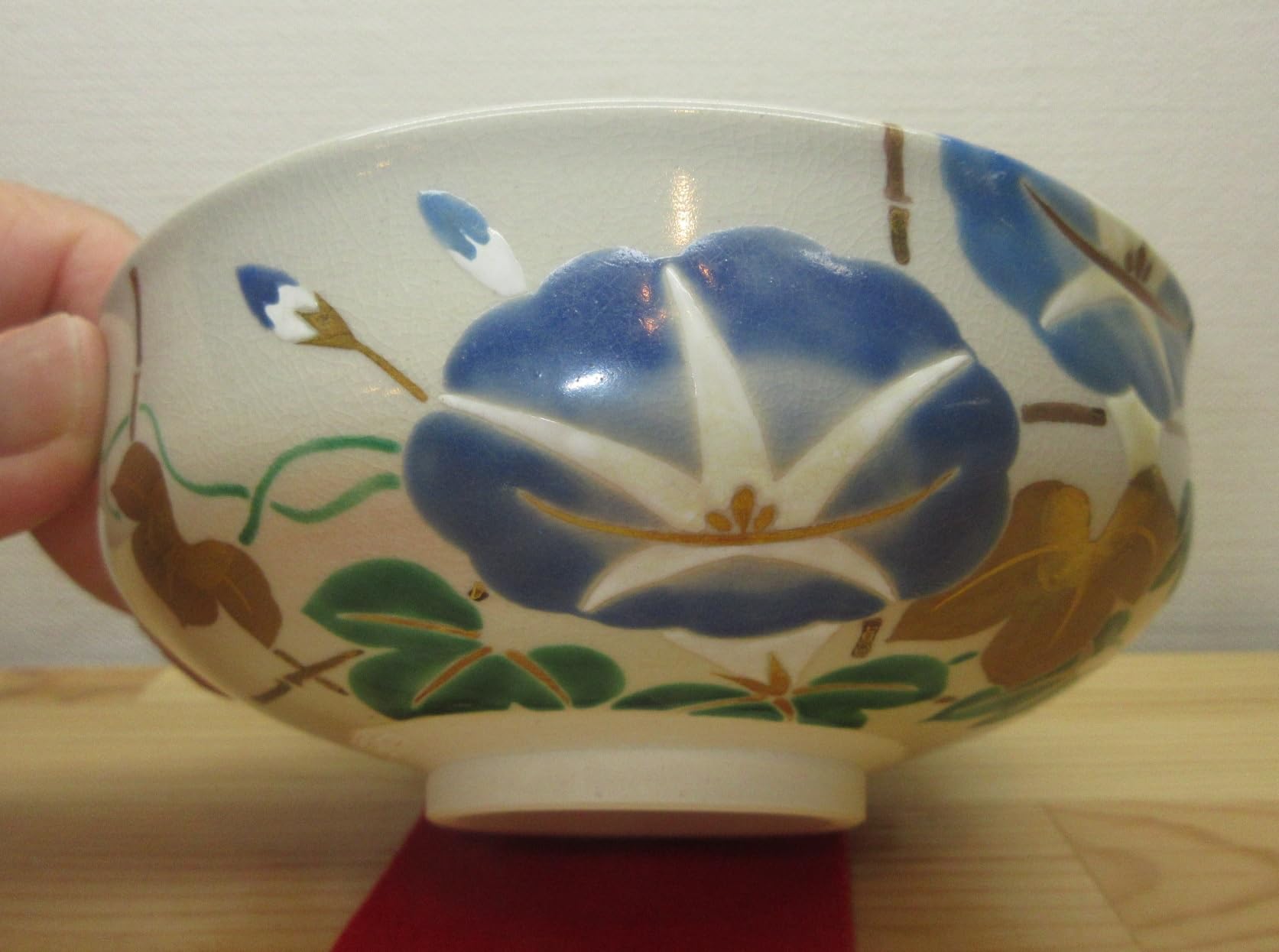 Amazon | 【逢絢亭】茶道具 茶碗 抹茶碗 平茶碗 京焼 仁清写 朝顔の図