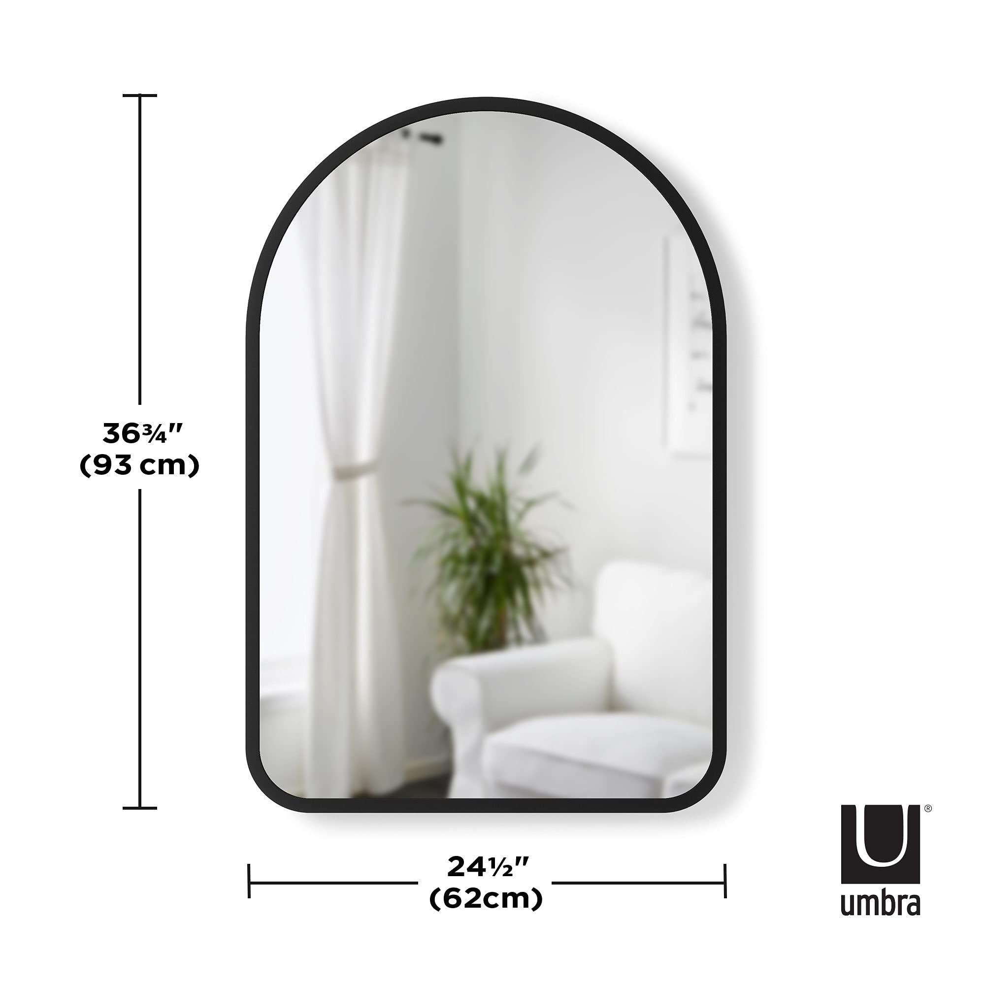 Amazon.com: Umbra Hub Arched Wall Mirror with Rubber Frame, Modern