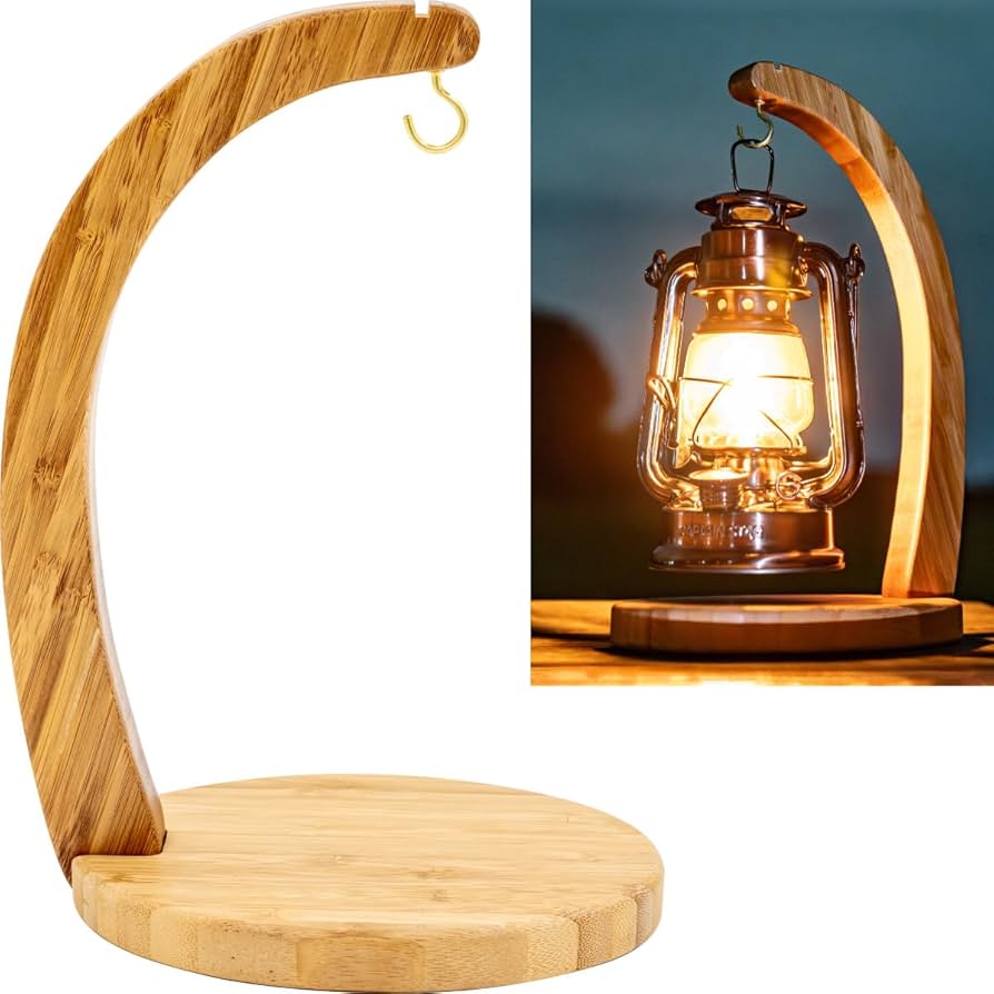Amazon.co.jp: FUNKS ランタンスタンド 卓上 木製 竹製 自立式 ライト