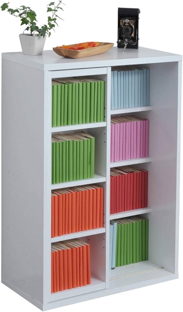 Amazon｜JKプラン スライド式本棚 低い 幅60 高さ90 漫画 マンガ