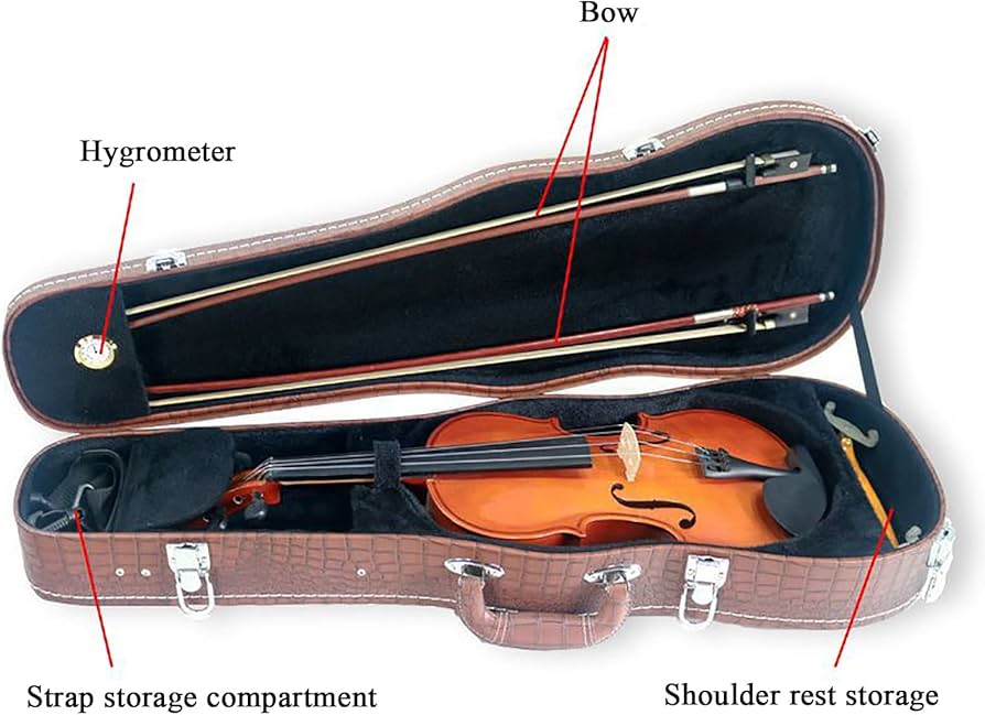 Amazon.co.jp: 4/4フルサイズのバイオリンケース、湿度計付きの豪華な