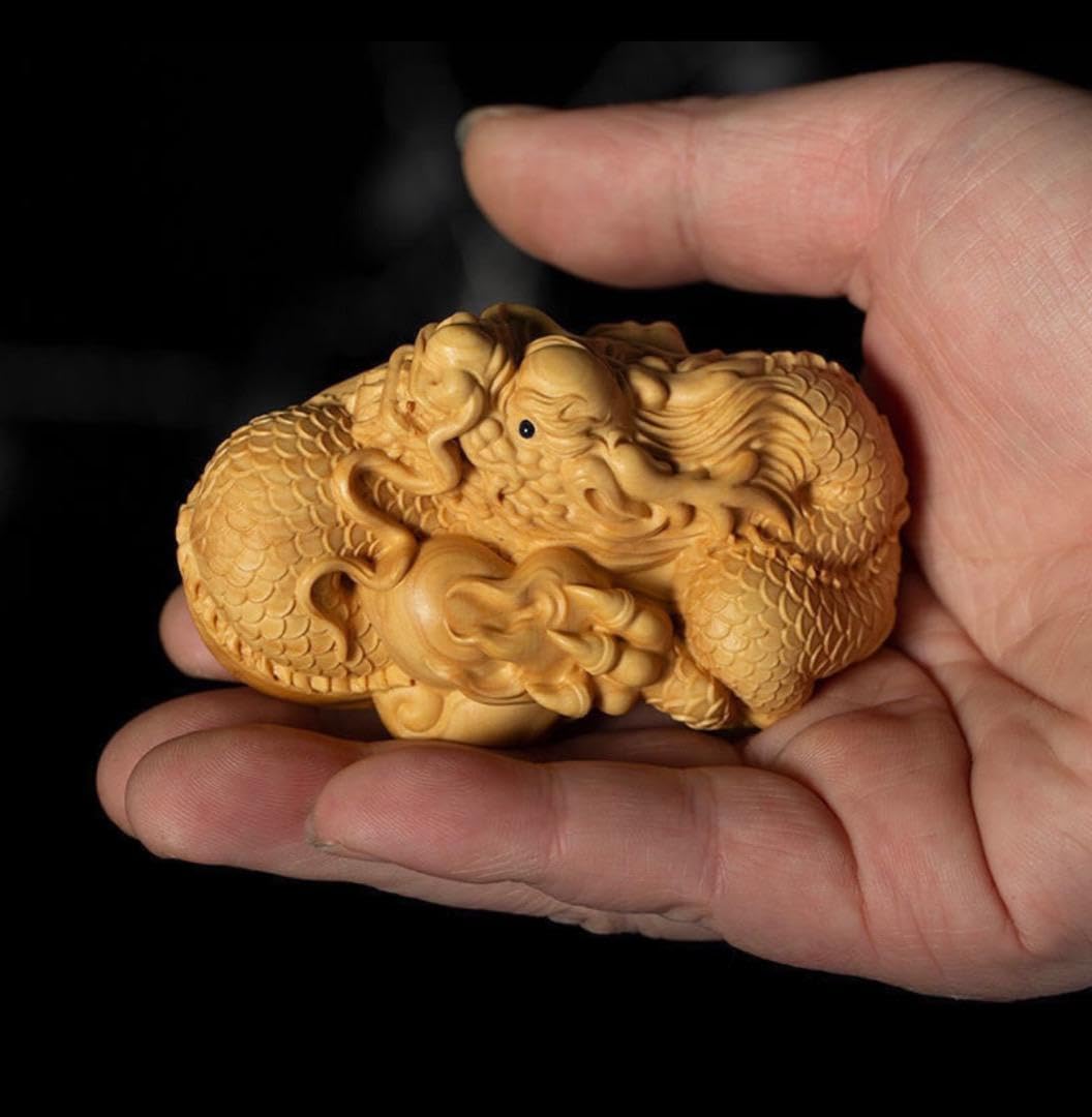 時代提げ物黄楊木彫刻犬根付MR7617