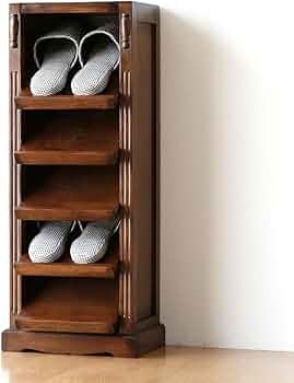 Amazon｜スリッパラック 木製 アンティーク レトロ 5段 5足 おしゃれ