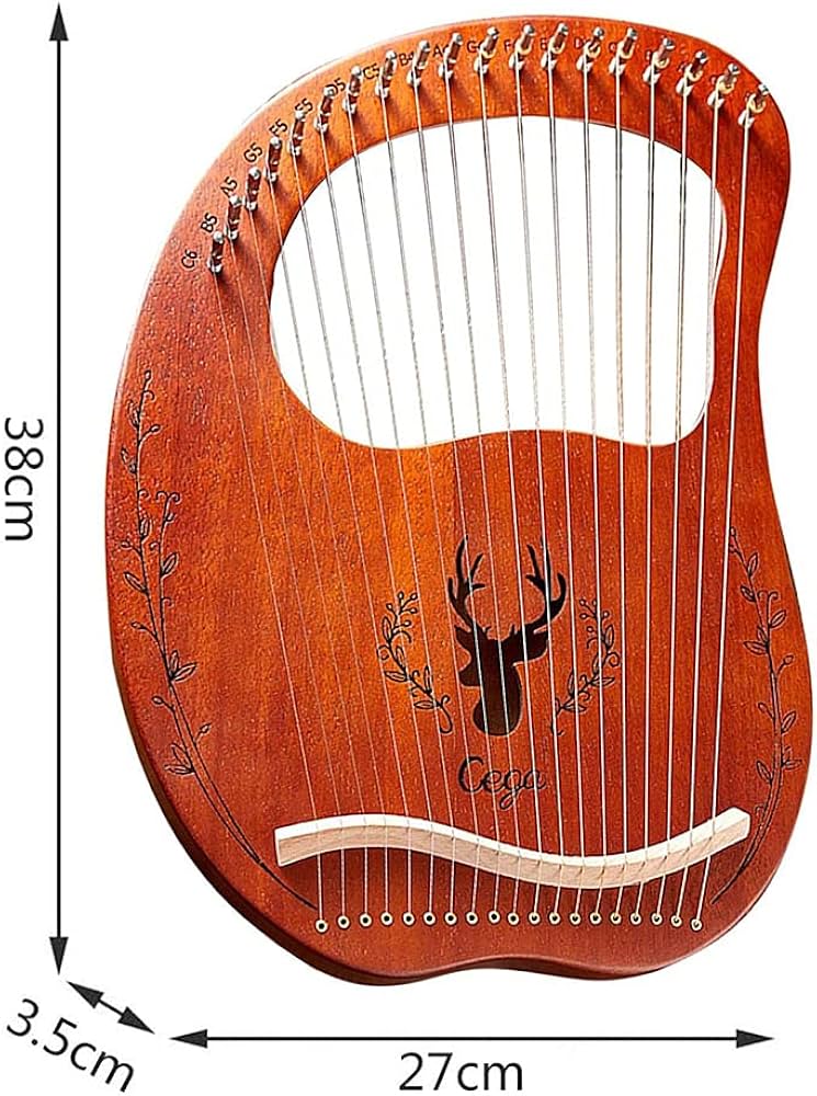 Amazon | ライアー ハープ 19弦 木製竪琴 ハープ マホガニーウッド 心