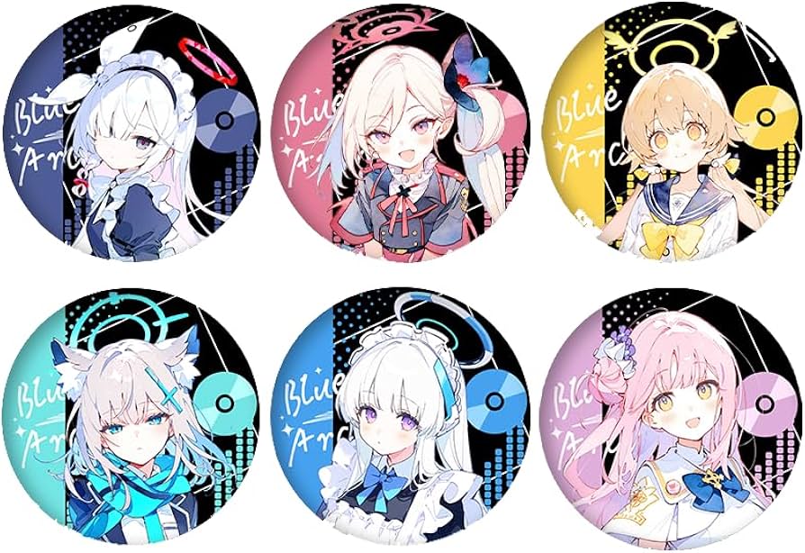 Amazon.co.jp: ブルーアーカイブ 缶バッジ ブローチ バッジ 6個セット