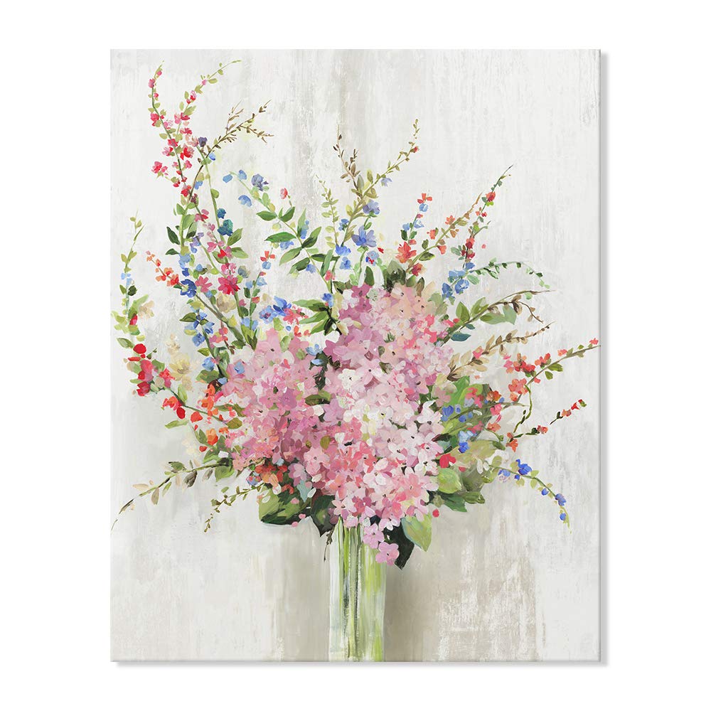 Amazon｜7CANVAS アートパネル 花 ピンクの花束 現代 花 風景画