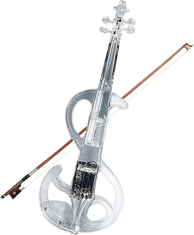 Amazon.co.jp: バイオリン 4/4 エレキバイオリン透明ボディ Led ライト
