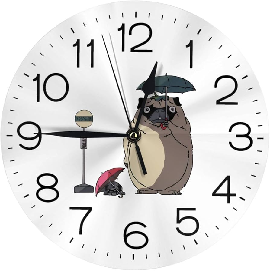 Amazon.co.jp: 掛け時計 おもしろ パグ 犬 アニメ かけ時計 時計
