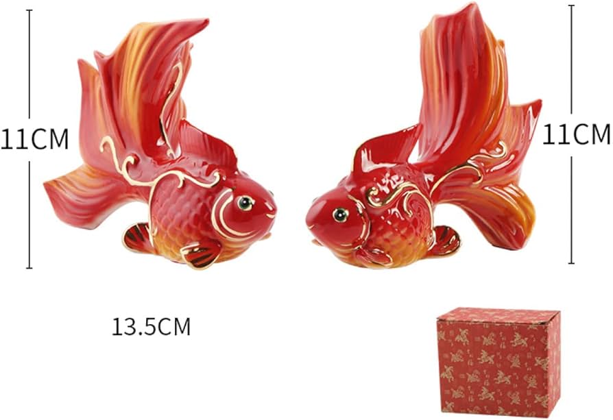 Amazon.co.jp: 魚の置物 陶製 車 家 玄関 装飾 鯉 風水置物 リアル