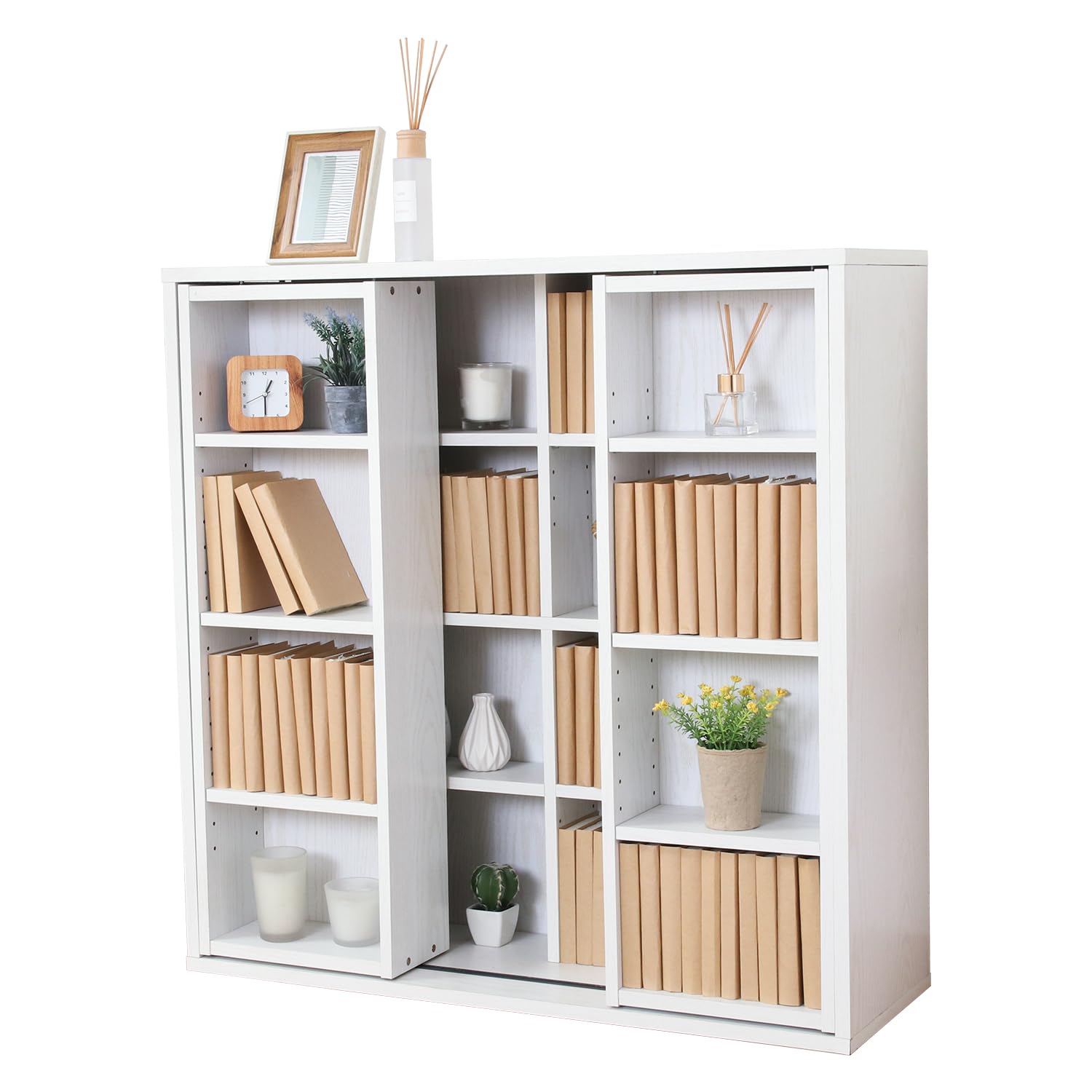 Amazon.co.jp: 不二貿易 本棚 ダブルスライドラック 幅89×奥行29×高さ