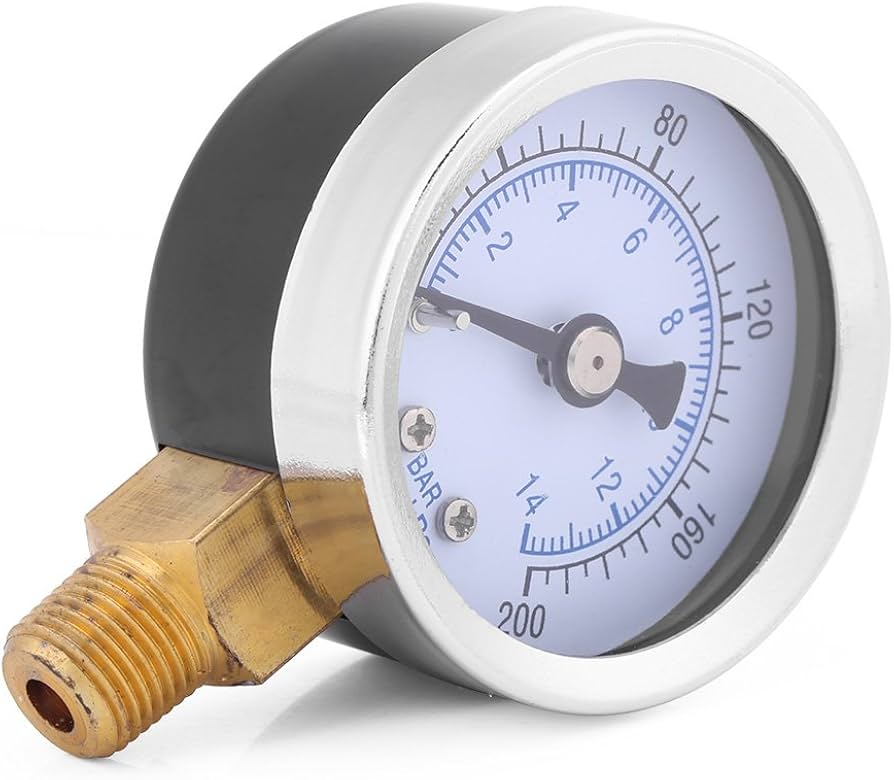 Amazon.co.jp: 200 Psi 14 Bar 油圧水圧計、ねじ圧力計、40 Mm