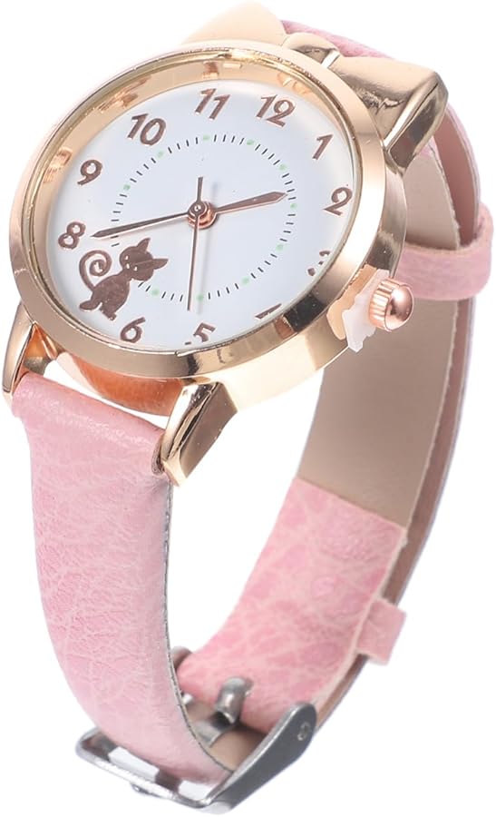 Amazon | LEDMOMO キッズ腕時計 学生腕時計 ピンク【10m防水】 腕 猫柄