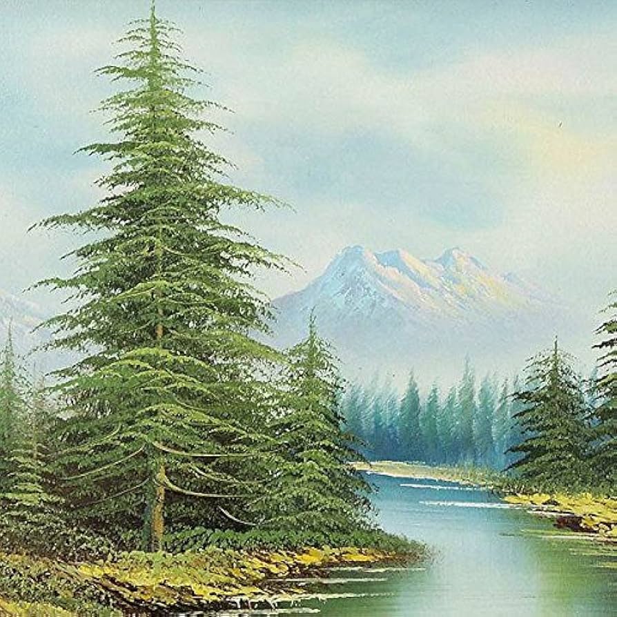 Amazon.co.jp: バトー『森の風景』ミクストメディア 風景画 洋画 山岳