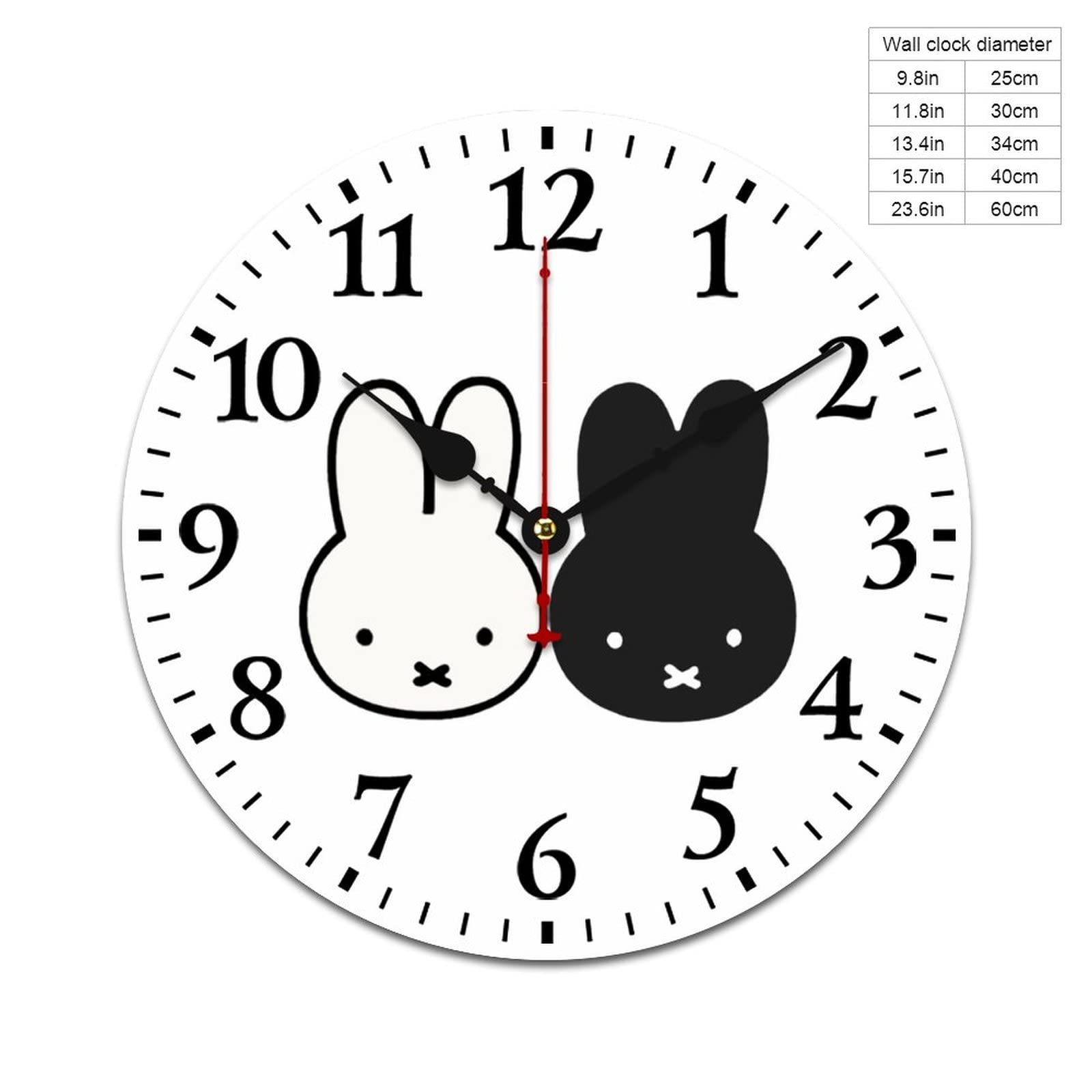 Amazon.co.jp: ミッフィー 掛け時計 木製壁掛け時計 静音 連続秒針