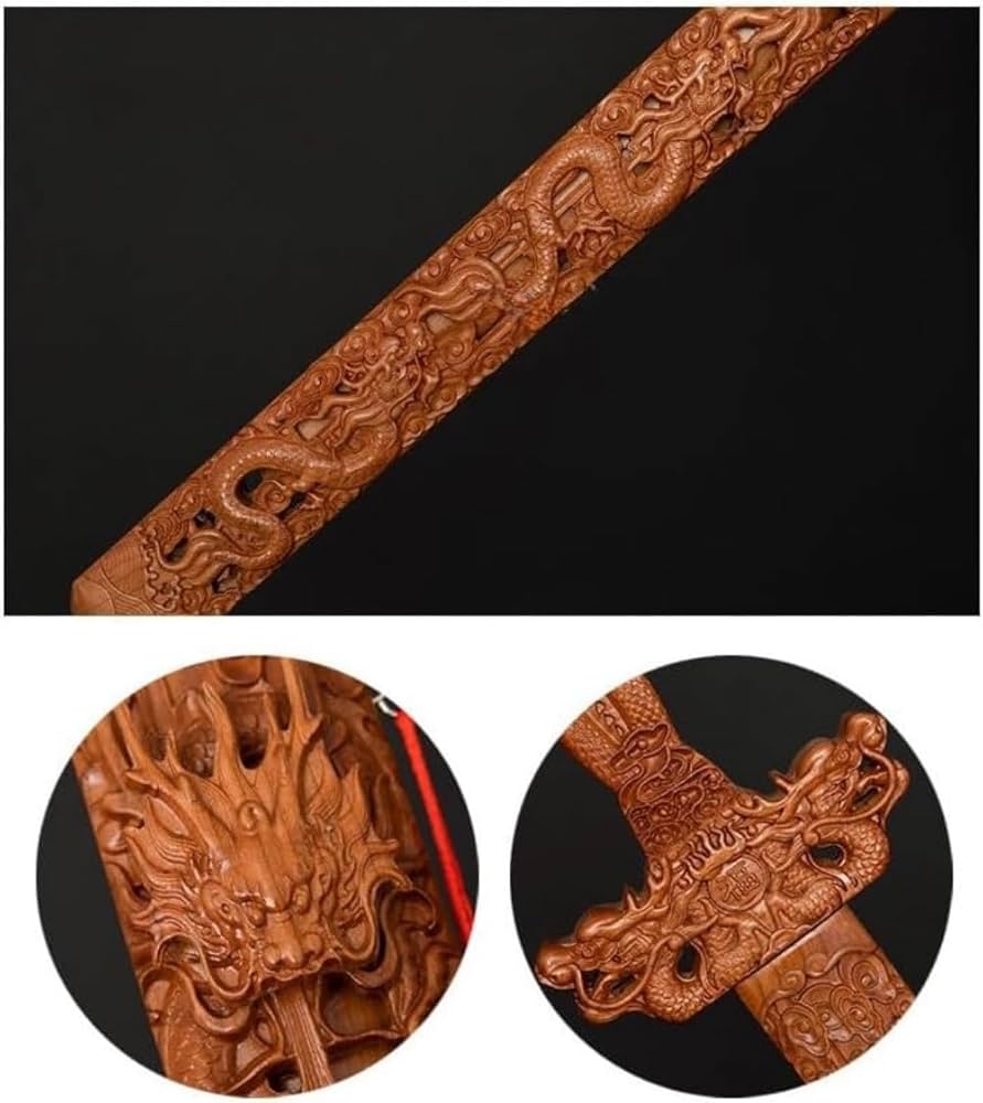 Amazon.co.jp: 木剣 桃木剣 龍剣 宝剣 法剣 木刀 天然木剑 風水桃木の