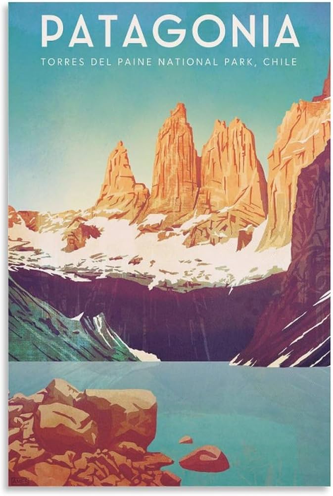 Amazon.co.jp: 世界旅行ポスター パタゴニア・チリ 絵画ポスター 印刷
