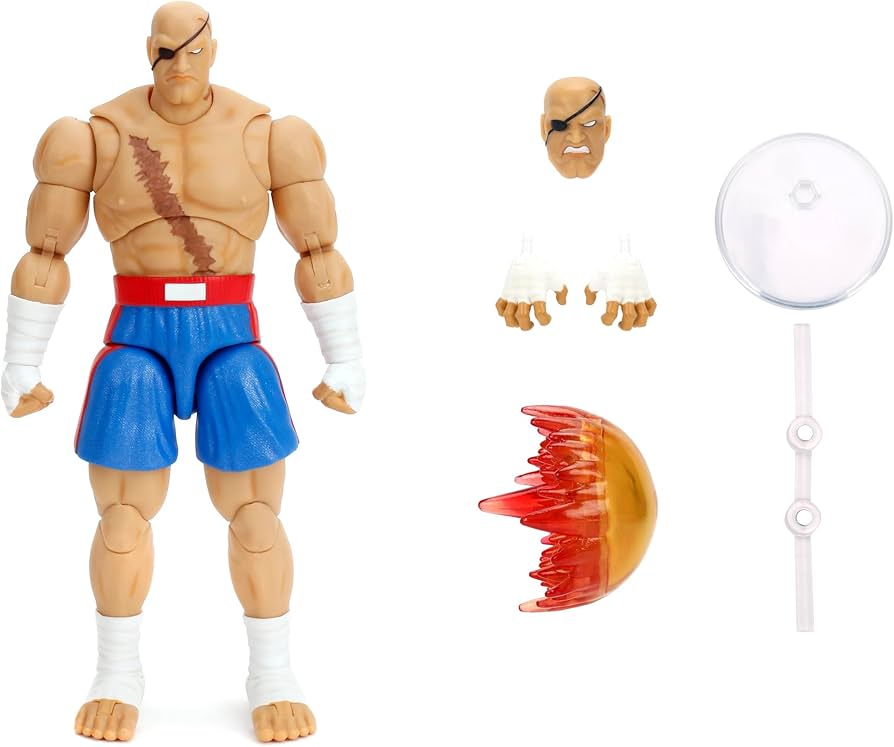 Amazon.com: Jada Street Fighter II Sagat Deluxe 1:12 Scale Action