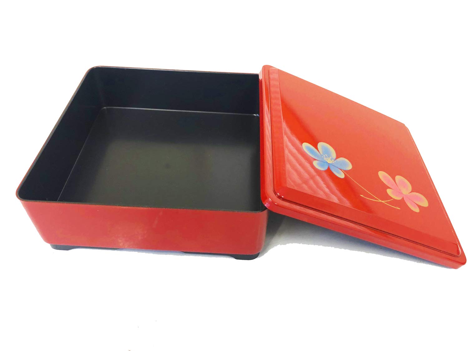 Amazon | 重箱 一段 4寸 夫婦花柄 プラ容器 赤飯容器 弁当箱 | 田舎