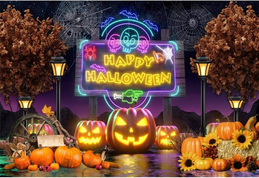 Amazon | Qinunipoto 背景布 ハロウィン ハロウィーンの背景 Halloween