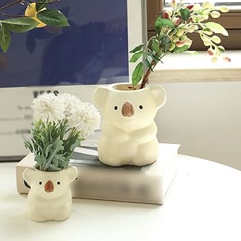 Amazon.co.jp: [dhiuebc] 2点セット コアラ F 花瓶 白 雑貨 グッズ