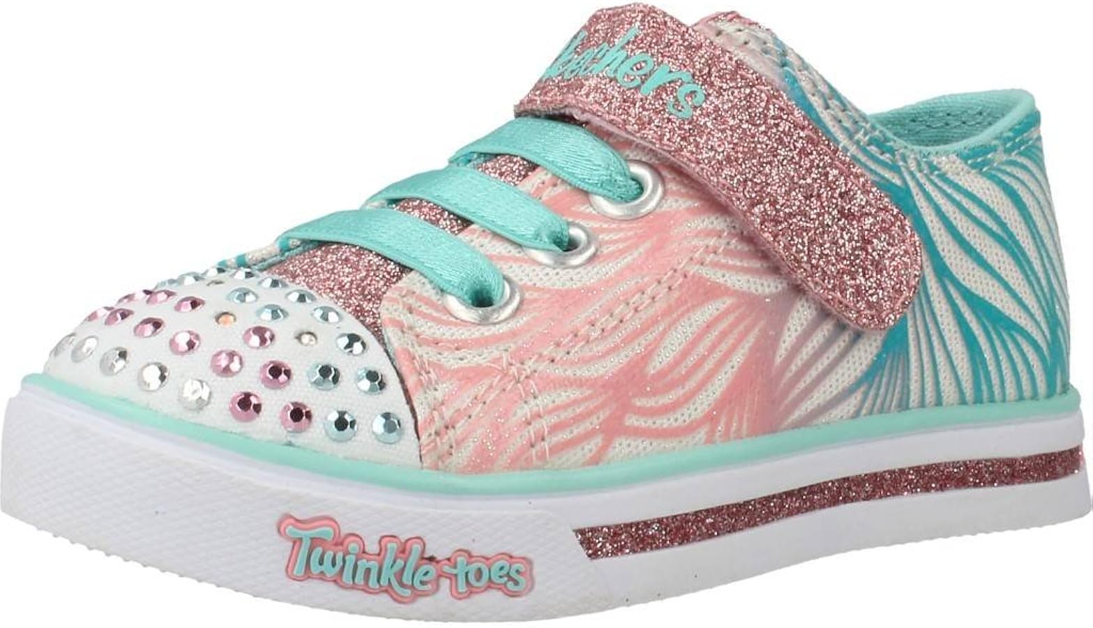 Amazon.com | Skechers Girls' Sparkle Glitz-10710N Sneaker,WHITE