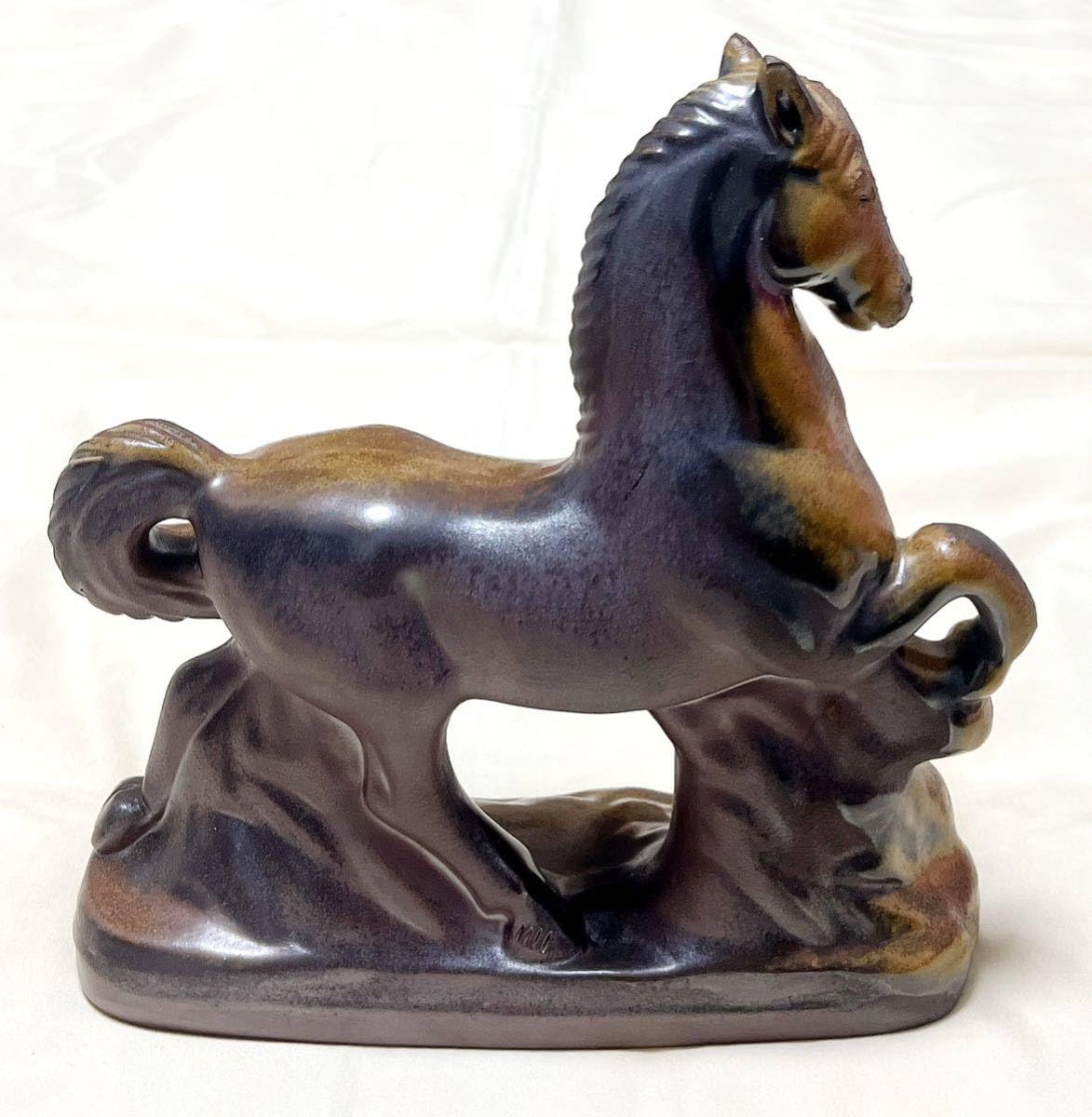 Amazon.co.jp: 陶芸 備前焼 作家作品（裏印あり）干支の午馬 馬の置物