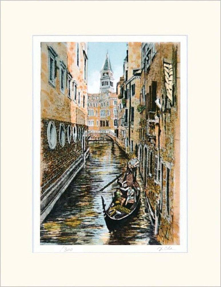 Amazon｜織田義郎 ベニスの教会 マット エッチング＋手彩色 版画 銅