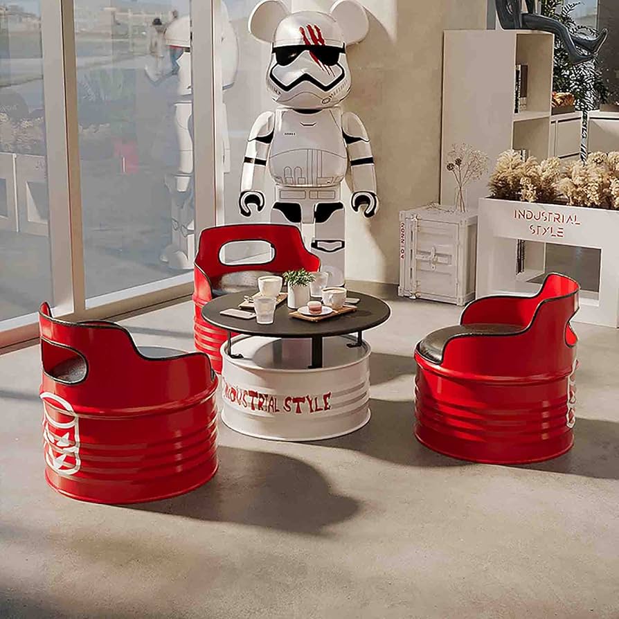 Amazon｜錬鉄製ドラム缶コンビネーション5点セット 4人掛け ドラム缶