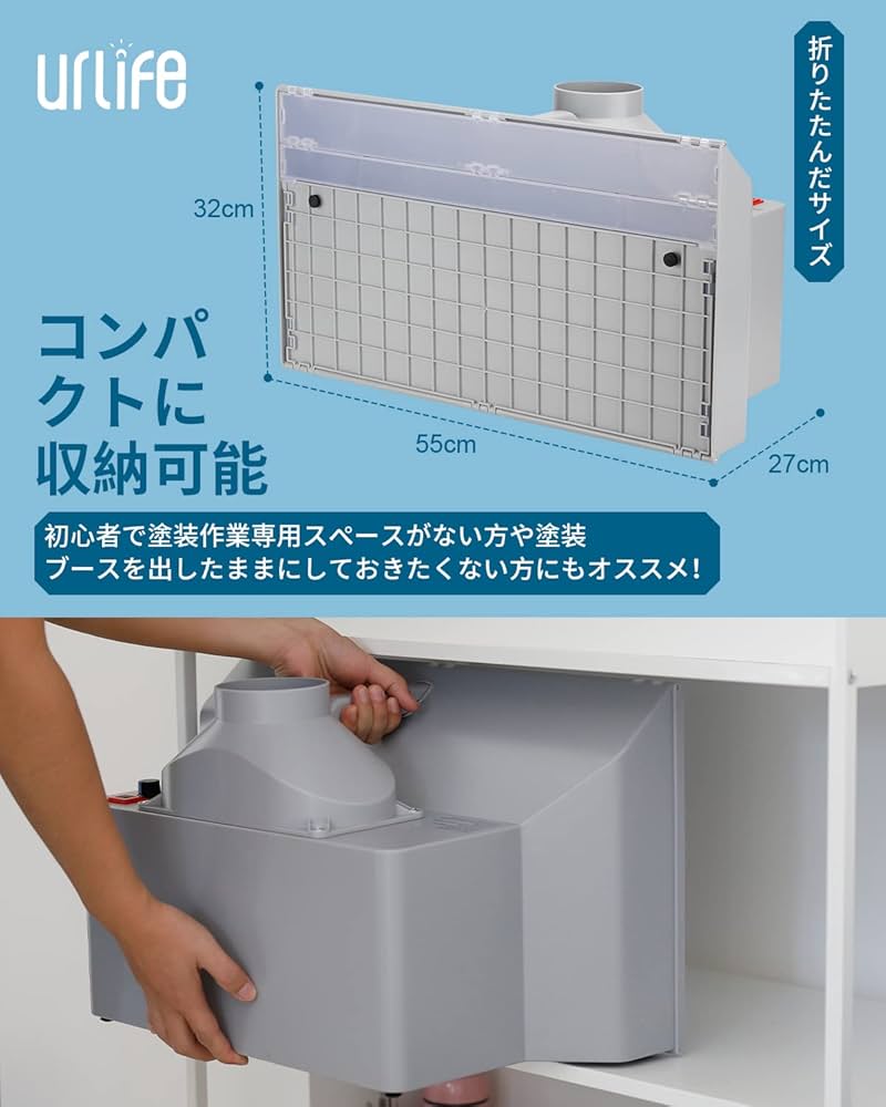 Amazon.co.jp: urlife 塗装ブース 2基強力ファン LED照明付き スプレー