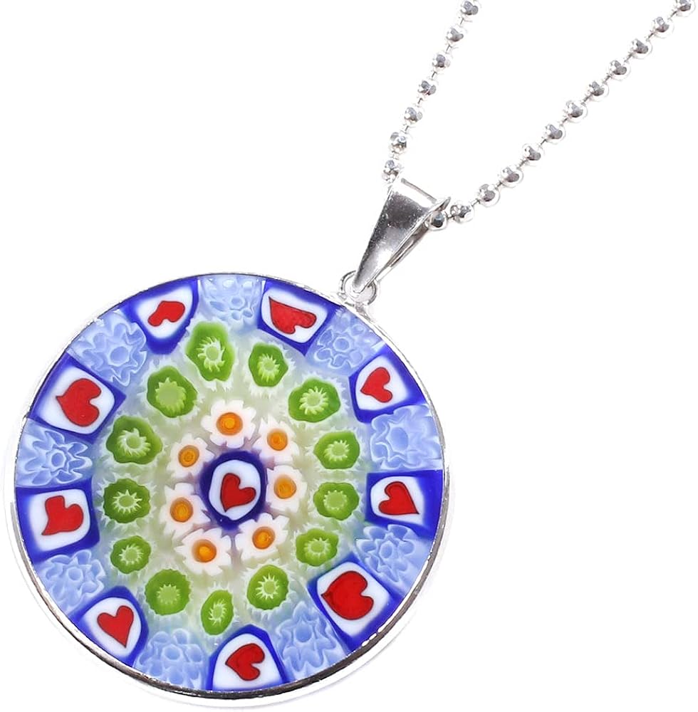 Amazon | ベネチアングラス ペンダント ネックレス イタリア製