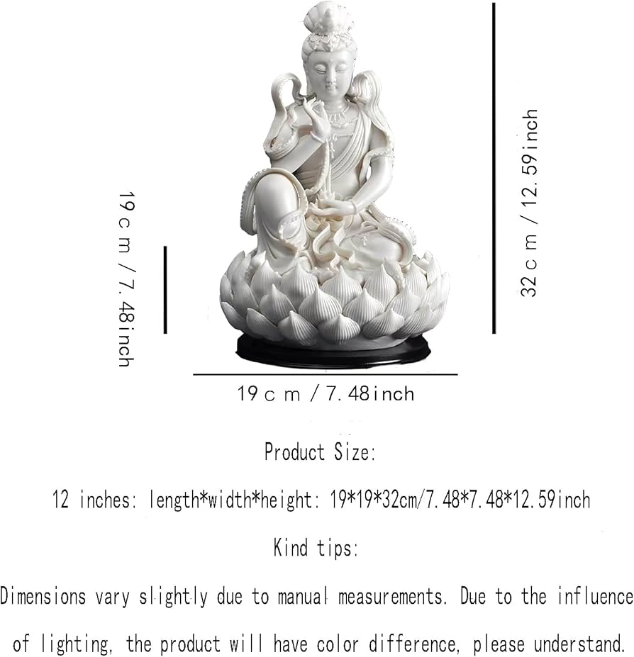 Amazon.co.jp: 観音像 観音観音菩薩 蓮の像の上に座る観音 観音 慈悲の