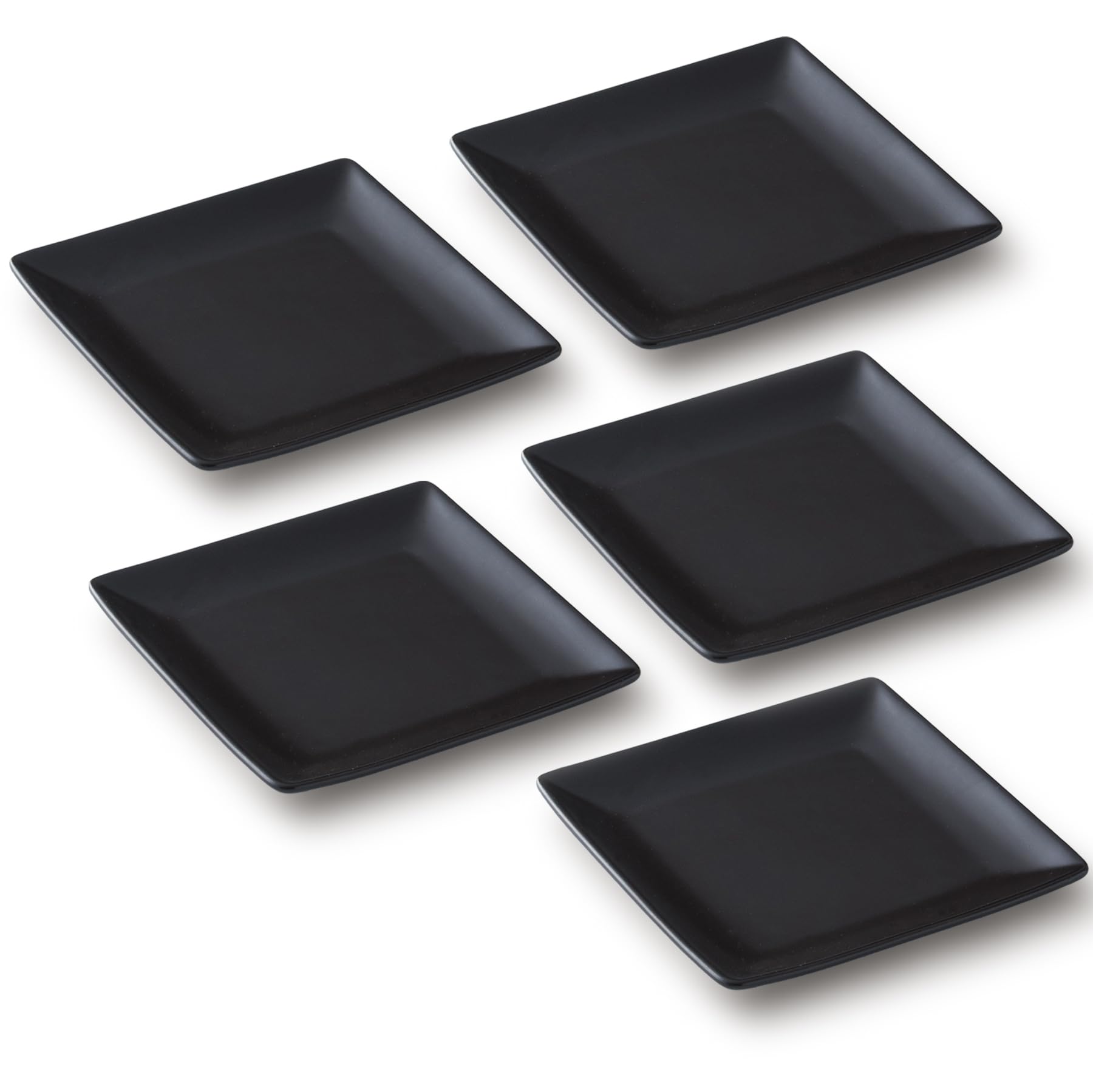 Amazon | 【5枚セット】小皿 スクエアー プレート13cm/ブラック 取り皿