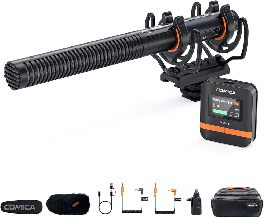 Microfone Shotgun COMICA VM40 Gravação 48kHz/32-bit Float, Modos