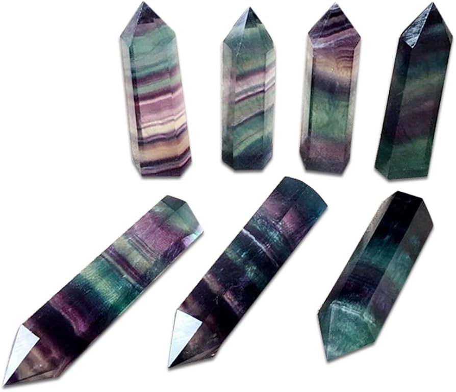 Amazon.co.jp: TeFuAnAn フローライト ポイント 天然蛍石結晶 天然石