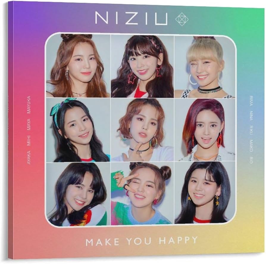 Amazon.co.jp: NiziU ニジュー Make You Happy Cover Memberキャンバス