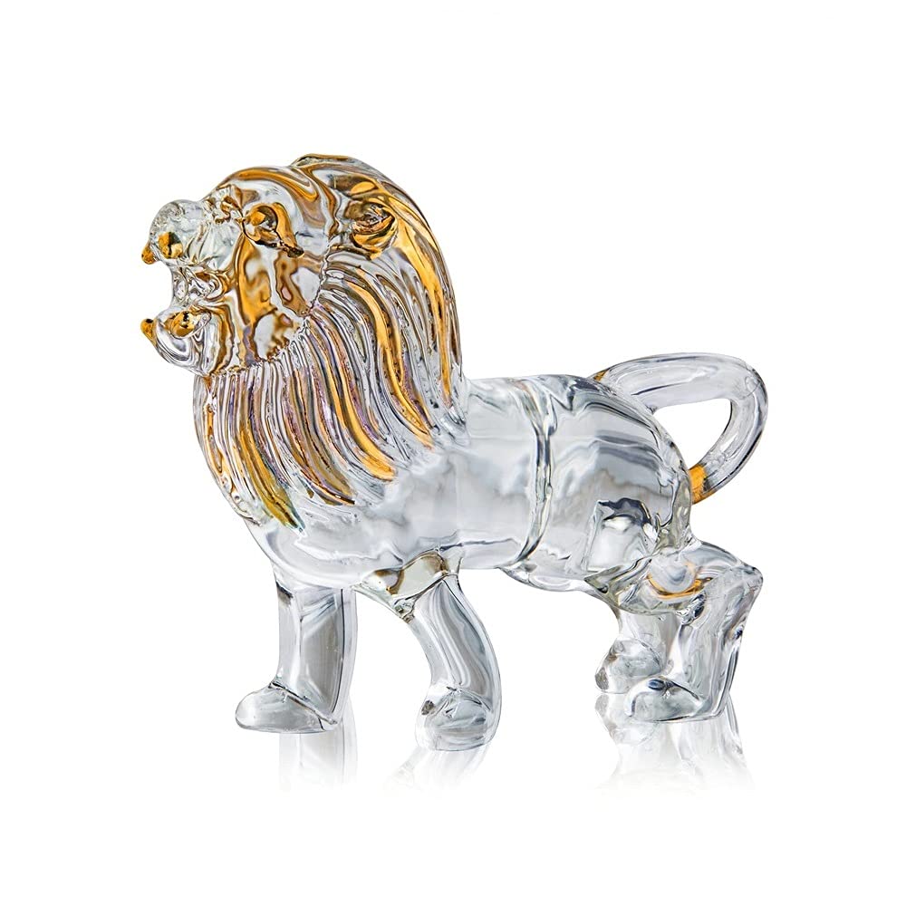 Amazon.co.jp: 手作りの吹きガラスクリスタルライオン ライオン