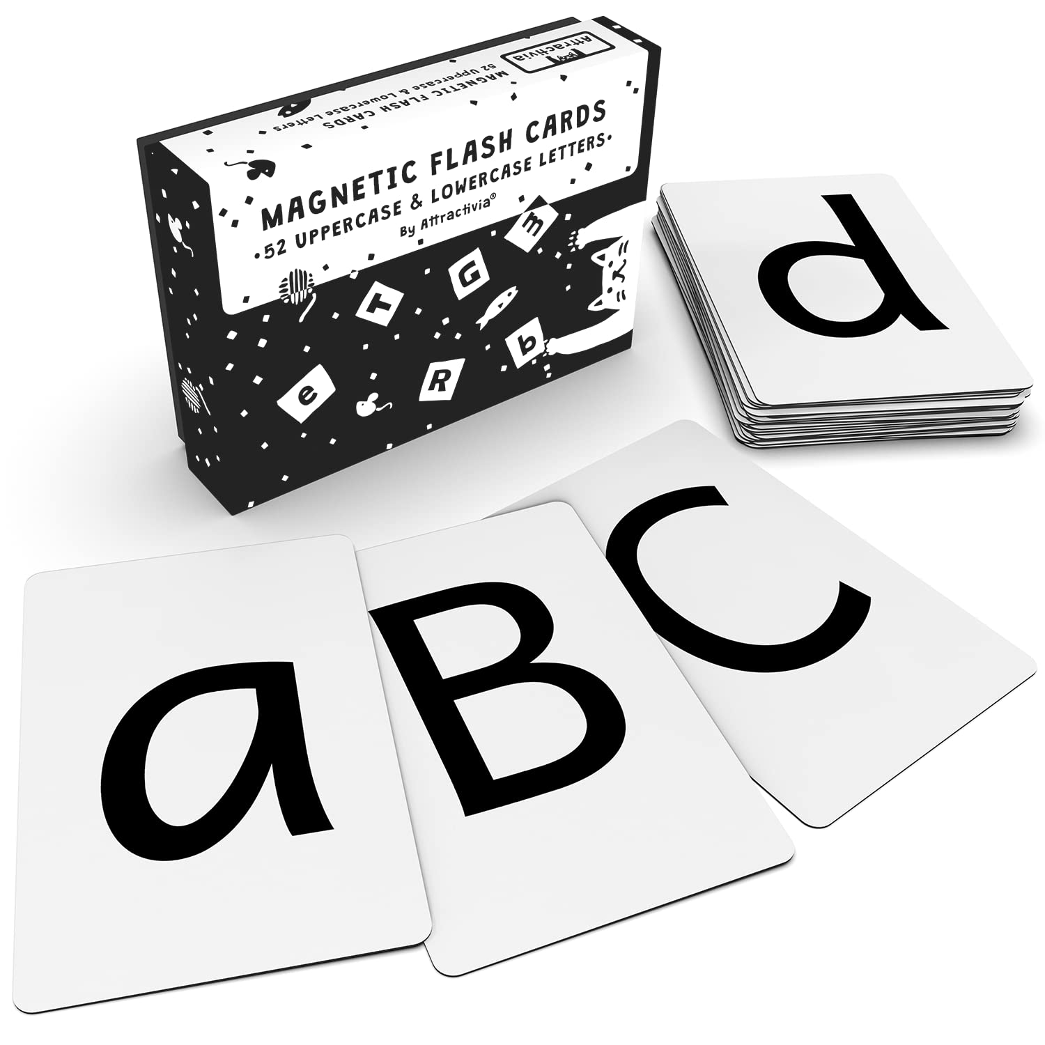 Amazon.com: Attractivia Magnetic Big Alphabet ABC Flash Cards - 52