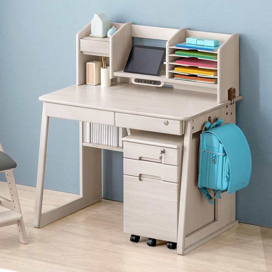 Amazon｜タンスのゲン 学習机 3点セット 【現役ママが考えた】 幅100