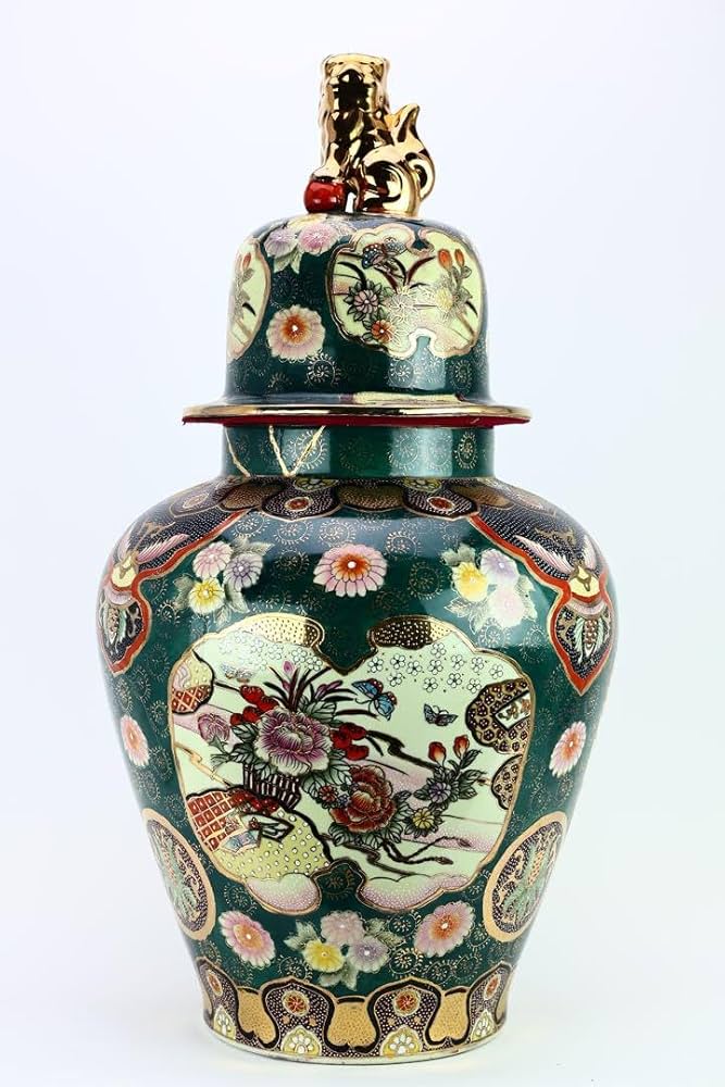 薩摩焼？ 双耳壺 キジ 雉 花鳥図 瓶 壺 薩摩焼？ 双耳壺 キジ 雉