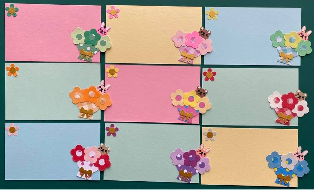 Amazon.co.jp: 花束メッセージカード9枚セットクラフトパンチ