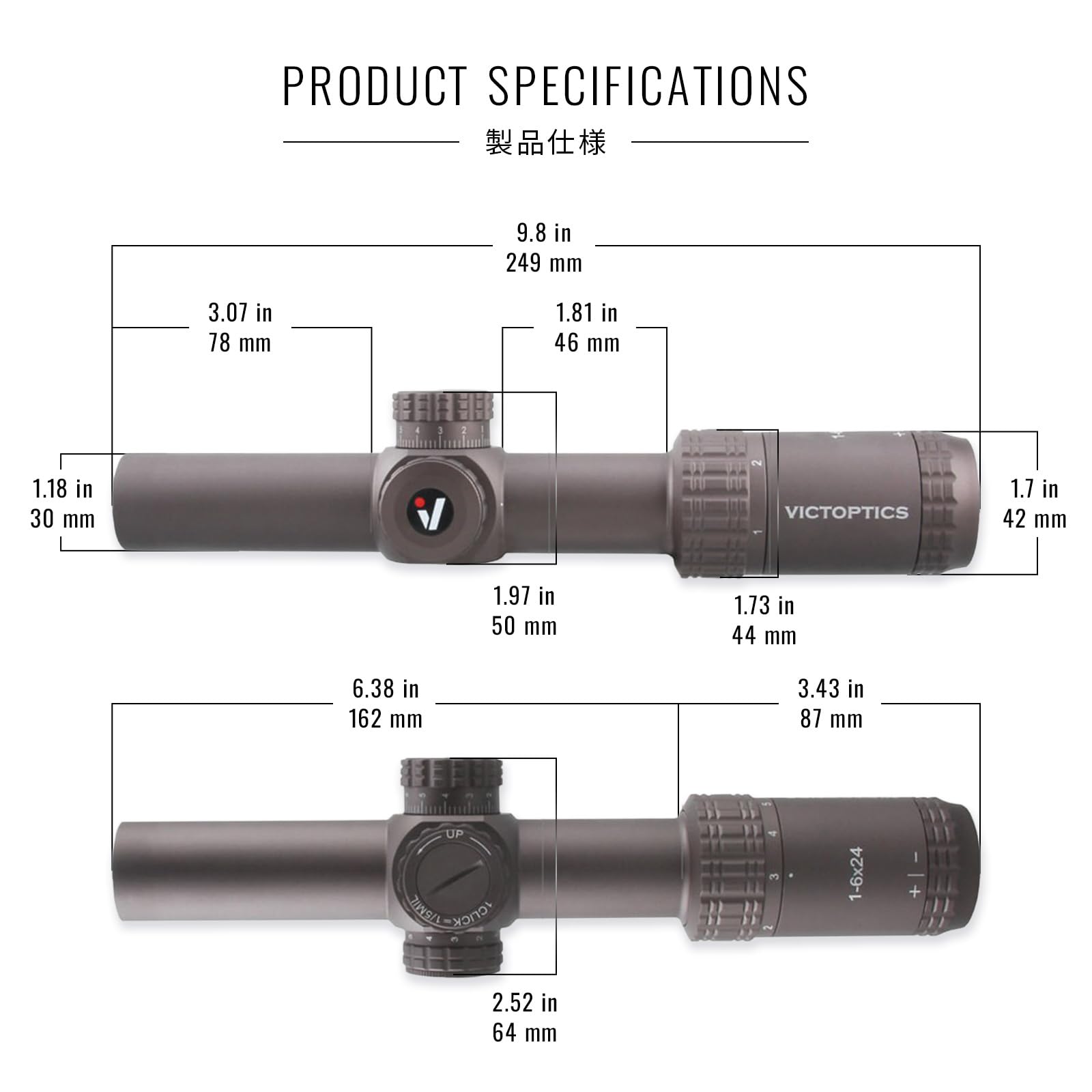 Amazon.co.jp: Vector Optics Victoptics S6 1-6x24 LPVO Rifle Scope
