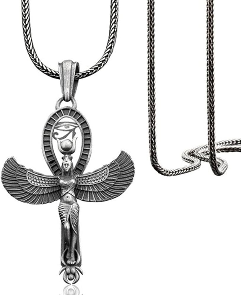 Amazon.co.jp: 古代エジプト 女神 イシス ホルスの目 純錫 ペンダント