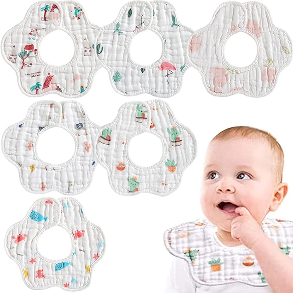 Amazon.co.jp: ベビー ビブ スタイ よだれかけ 360° スタイ 6枚セット