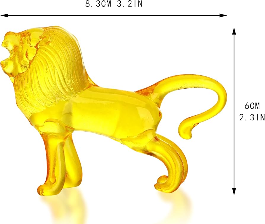Amazon.co.jp: KRISININE ハンドメイド ガラス ライオン 置物