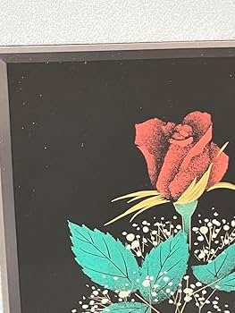 一輪の薔薇と、近寄る昆虫」（未来絵画） 立体絵画の「一輪の薔薇と