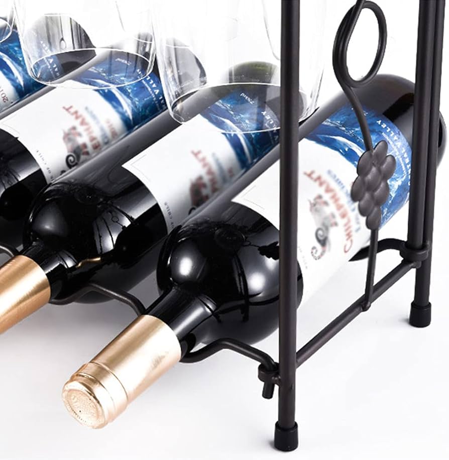 Amazon｜40.5cm置き型ワイングラスホルダー、多機能の金属製収納ラック